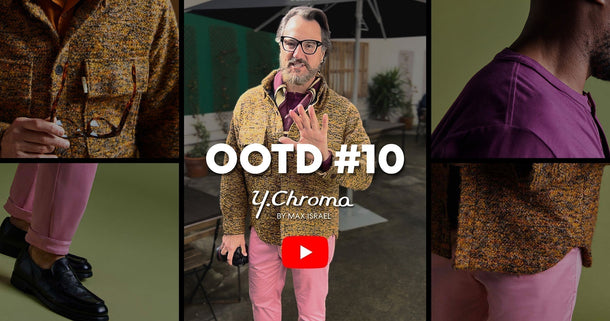 Quartz Pink plus Amazing Dark Yellow Shirt-cut Jacket