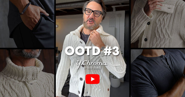 Clean Slate: A White Pima Cotton Sweater Adds Pop to Slate Gray