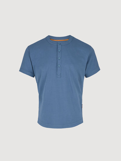 Buffed Cotton Short-Sleeve Henley