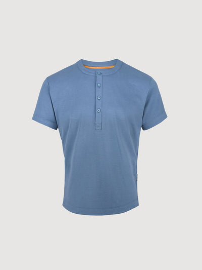 Buffed Cotton Short-Sleeve Henley
