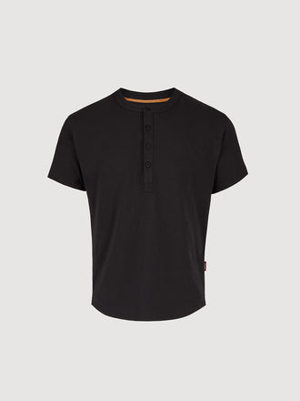 Buffed Cotton Short-Sleeve Henley