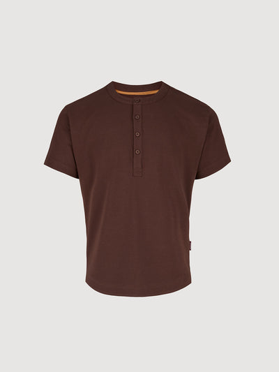 Buffed Cotton Short-Sleeve Henley