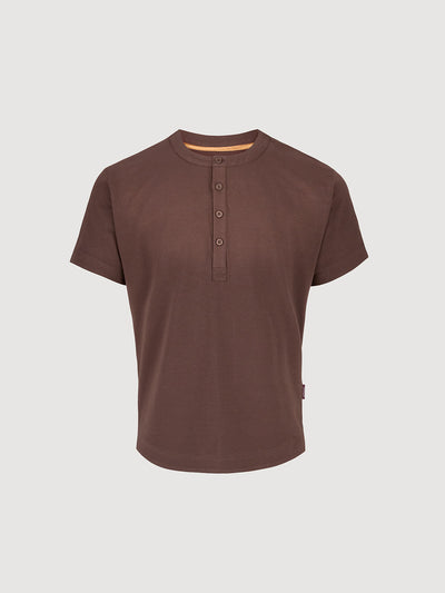 Buffed Cotton Short-Sleeve Henley