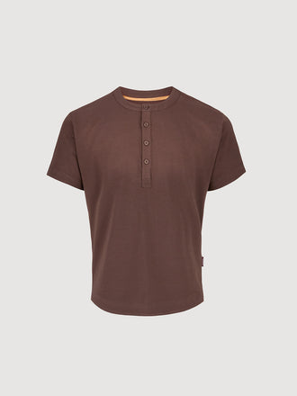 Buffed Cotton Short-Sleeve Henley