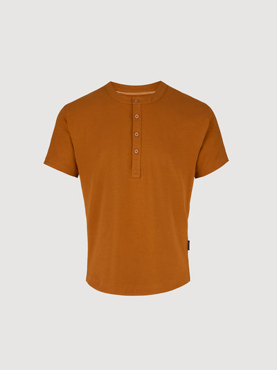 Buffed Cotton Short-Sleeve Henley