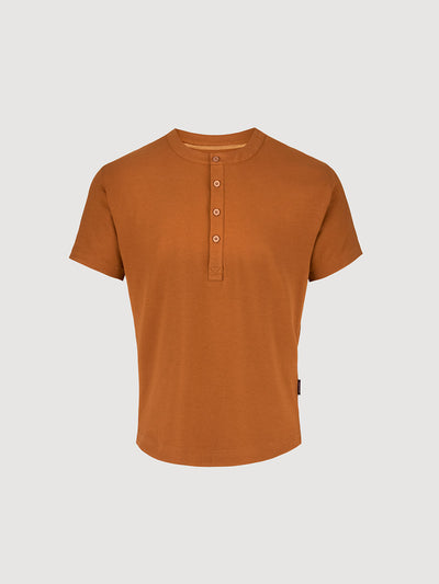 Buffed Cotton Short-Sleeve Henley
