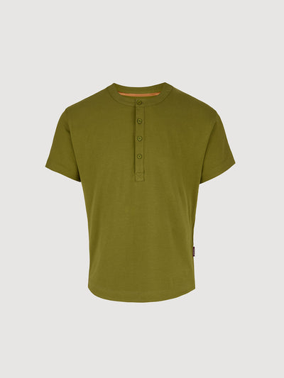 Buffed Cotton Short-Sleeve Henley