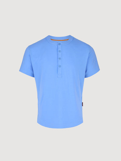 Buffed Cotton Short-Sleeve Henley