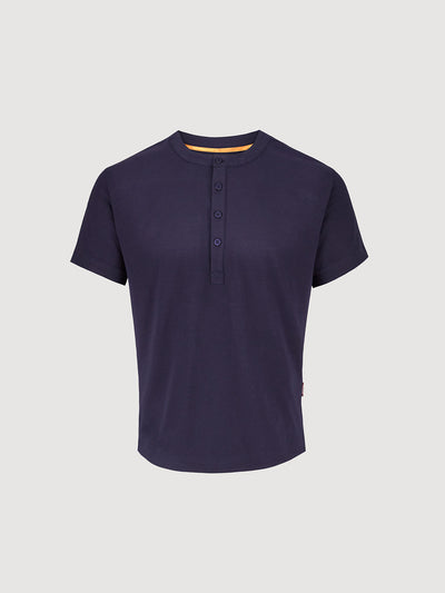 Buffed Cotton Short-Sleeve Henley