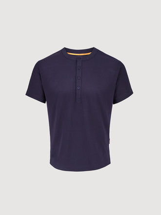 Buffed Cotton Short-Sleeve Henley