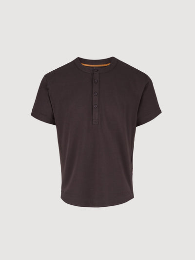 Buffed Cotton Short-Sleeve Henley