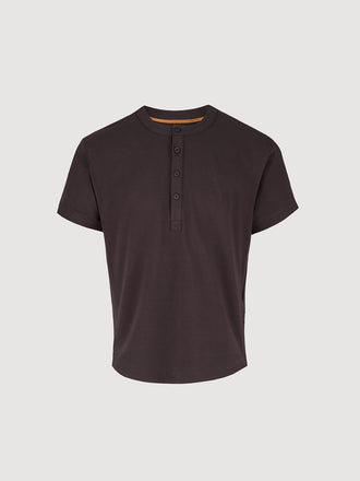 Buffed Cotton Short-Sleeve Henley