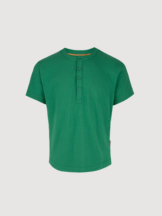Buffed Cotton Short-Sleeve Henley