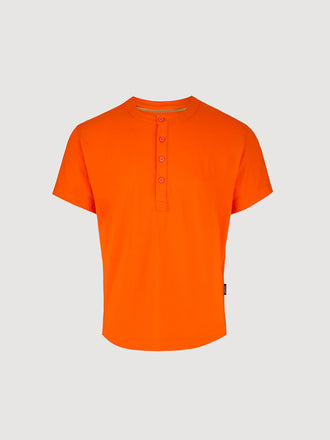 Buffed Cotton Short-Sleeve Henley