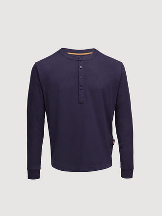 Buffed Cotton Long-Sleeve Henley