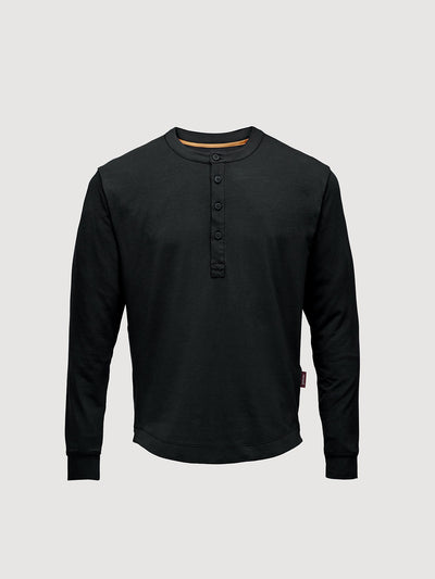 Buffed Cotton Long-Sleeve Henley