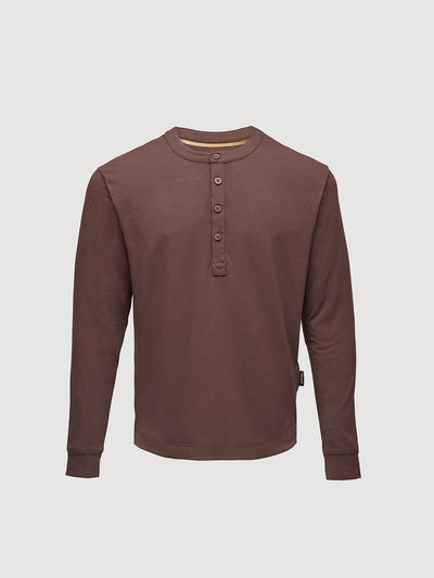Buffed Cotton Long-Sleeve Henley