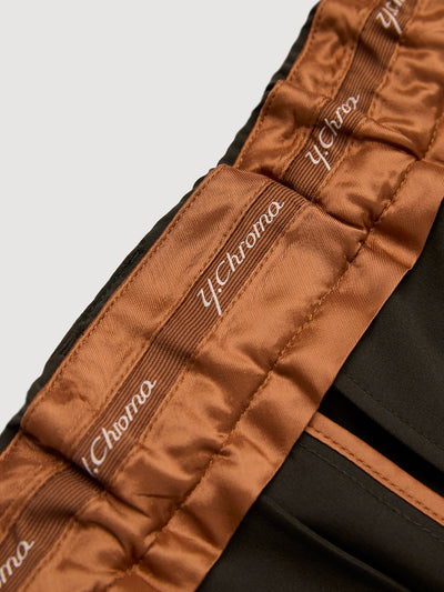 Retinol Pant 2026 Edition in *Dark Military Olive* (dark olive green) — interior waistband detail | Y.Chroma