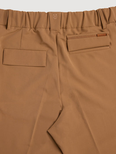 Retinol Pant 2026 Edition in *Dark Soybean* (camel) — back waistband and open pocket detail | Y.Chroma