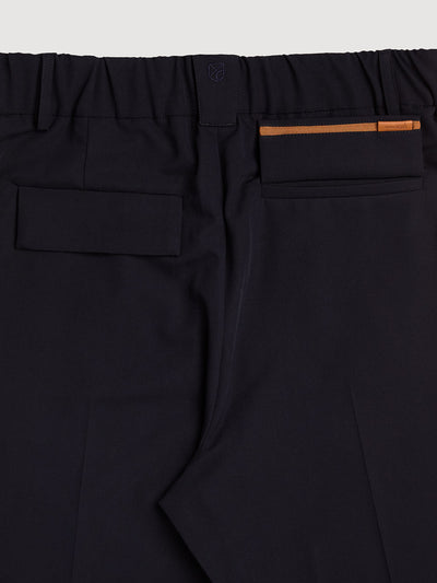 Retinol Pant 2026 Edition in *Midnight Blue* (navy blue) — back waistband and open pocket detail | Y.Chroma