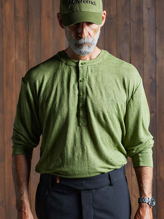 Greek Linen Long-Sleeve Henley