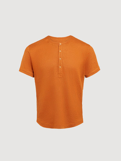 Greek Linen Short-Sleeve Henley
