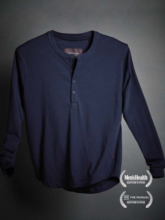 Buffed Cotton Long-Sleeve Henley