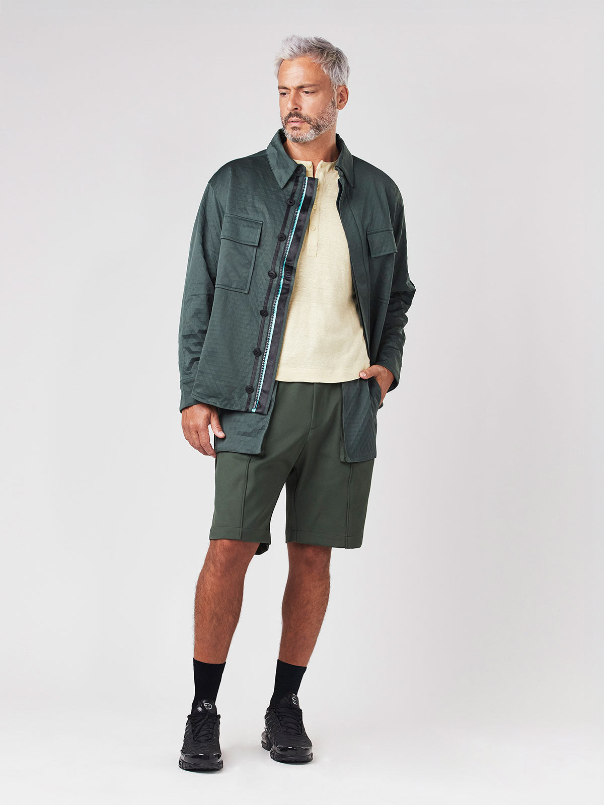 Dark Military Olive and Aqua / SM (Short)