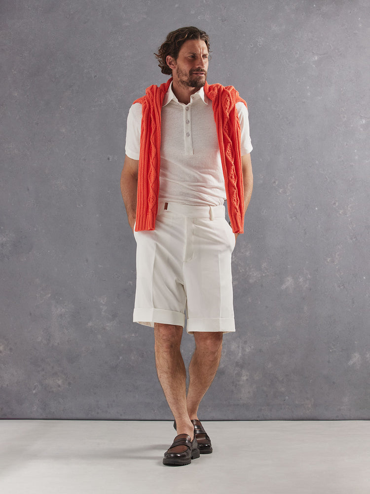 Madeira French Linen Short Sleeve Polo