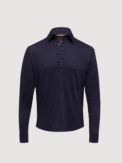 Madeira French Linen Long Sleeve Polo