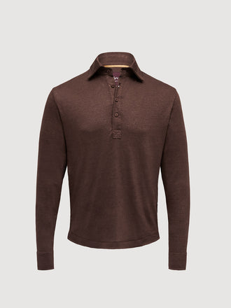 Madeira French Linen Long Sleeve Polo