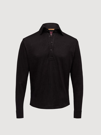 Madeira French Linen Long Sleeve Polo