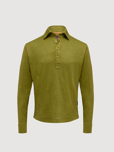 Madeira French Linen Long Sleeve Polo