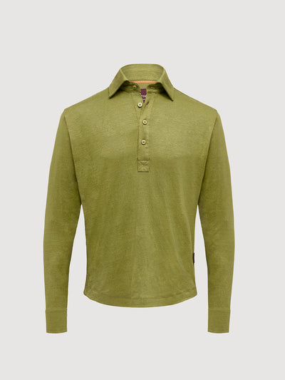 Madeira French Linen Long Sleeve Polo