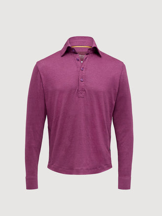Madeira French Linen Long Sleeve Polo
