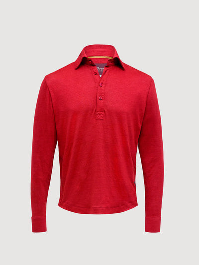Madeira French Linen Long Sleeve Polo