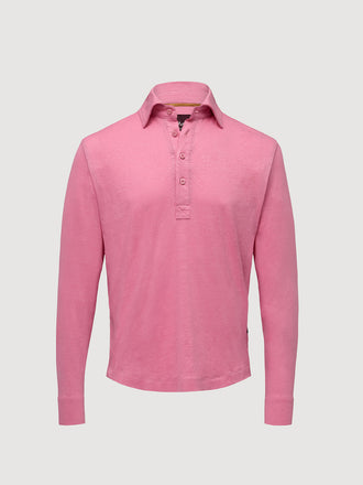 Madeira French Linen Long Sleeve Polo